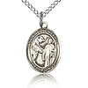 Sterling Silver 1/2in St Columbanus Charm & 18in Chain