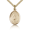 Gold Filled 1/2in St Cornelius Charm & 18in Chain