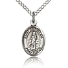 Sterling Silver 1/2in St Cornelius Charm & 18in Chain