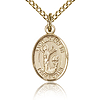 Gold Filled 1/2in St Kenneth Charm & 18in Chain