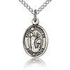 Sterling Silver 1/2in St Kenneth Charm & 18in Chain