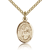 Gold Filled 1/2in St Rene Goupil Charm & 18in Chain
