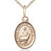Gold Filled 1/2in St Catherine of Sweden Charm & 18in Chain