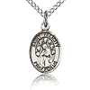 Sterling Silver 1/2in St Felicity Charm & 18in Chain