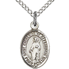 Sterling Silver 1/2in St Catherine of Alexandria Charm & 18in Chain