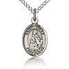 Sterling Silver 1/2in St Giles Charm & 18in Chain