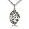 Sterling Silver 1/2in St Januarius Charm & 18in Chain
