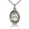 Sterling Silver 1/2in St John Chrysostom Charm & 18in Chain