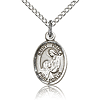 Sterling Silver 1/2in St Paula Charm & 18in Chain