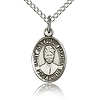 Sterling Silver 1/2in St Josephine Bakhita Charm & 18in Chain