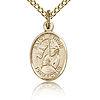 Gold Filled 1/2in St Edwin Charm & 18in Chain