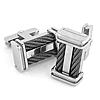 Edward Mirell Titanium Cuff Links with Double Black Cable