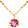 14k Rose Gold .43 ct Pink Sapphire Solitaire Bezel Necklace