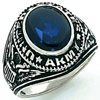 Sterling Silver U.S. Army Ring with Blue Stone