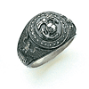 Sterling Silver Antiqued U.S. Marine Corps Insignia Ring