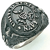 Sterling Silver Antiqued U.S. Navy Signet Ring