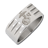 Stainless Steel 8mm Bright Finish USMC Ring