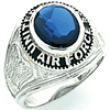 Sterling Silver U.S. Air Force Ring with Blue Stone