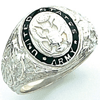 Sterling Silver U.S. Army Ring with Black Enamel