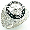 Sterling Silver U.S. Navy Signet Ring with Black Enamel