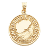 Afghanistan Campaign Medal 7/8in Gold Plated Silver