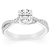 Split Shank Pave 1.33 ct tw Lab Grown Diamond Engagement Ring F / VS1 in 14k White Gold