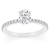 Cathedral 1.35 ct tw Oval Lab Grown Diamond Engagement Ring F / VS1 in 14k White Gold