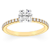 French Pave 1.28 ct tw Lab Grown Diamond Engagement Ring F / VS1 in 14k Two-tone Gold