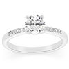 Petite Four Prong 1.11 ct tw Oval Lab Grown Diamond Engagement Ring F / VS1 in 14k White Gold