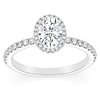 1.37 ct tw Oval-cut Halo Lab Grown Diamond Engagement Ring F / VS1 in 14k White Gold