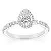 1.37 ct tw Pear-cut Halo Lab Grown Diamond Engagement Ring F / VS1 in 14k White Gold