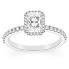 1.37 ct tw Radiant-cut Halo Lab Grown Diamond Engagement Ring F / VS1 in 14k White Gold
