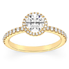 1.37 ct tw Halo Lab Grown Diamond Engagement Ring F / VS1 in 14k Yellow Gold