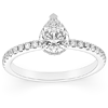 1.35 ct tw Pear Lab Grown Diamond Crown Engagement Ring F / VS1 in 14k White Gold