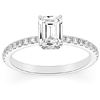 1.36 ct tw Emerald-cut Lab Grown Diamond Crown Engagement Ring F / VS1 in 14k White Gold