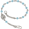 Silver-plated Brass Kids' First Communion Aquamarine Crystal Bracelet