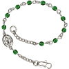 Silver-plated Brass Kids' First Communion Emerald Crystal Bracelet