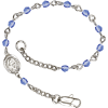 Silver-plated Brass Kids' Miraculous Medal Sapphire Crystal Bracelet