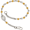 Silver-plated Brass Kids' Miraculous Medal Topaz Crystal Bracelet