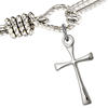 Sterling Silver Maltese Cross Charm on 7 1/4in Brass Bangle Bracelet