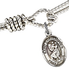 Sterling Silver St Christopher Charm on 7 1/4in Brass Bangle Bracelet