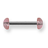 Acrylic Pink Half Balls Straight Barbells 10 Gauge 5/8in