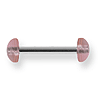Acrylic Pink Half Balls Straight Barbells 12 Gauge 5/8in