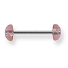 Acrylic Pink Half Balls Straight Barbells 14 Gauge 5/8in