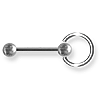 Stainless Steel Barbell with Enslaved Ring 12 Gauge 5/8in Long