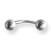 Externally Threaded Stainless Steel Curved Barbell 14 Gauge 3/8in Long