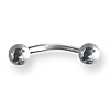 Externally Threaded Stainless Steel Curved Barbell 14 Gauge 1/2in Long