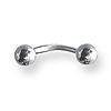 Externally Threaded Stainless Steel Curved Barbell 16 Gauge 5/16in Long