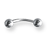 Externally Threaded Stainless Steel Curved Barbell 16 Gauge 3/8in Long