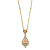 Gold-tone Pink Porcelain Rose Cultura Glass Pearl 17in Necklace